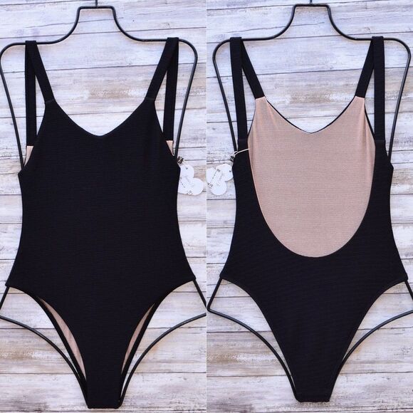 Vitamin A Swimwear x Lauren Bushnell Collaboration LEAH Black One Piece Swimsuit